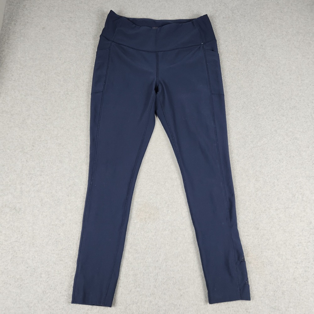 Mondetta Leggings Womens Large Navy Blue Performance Luxury Side Pockets Workout